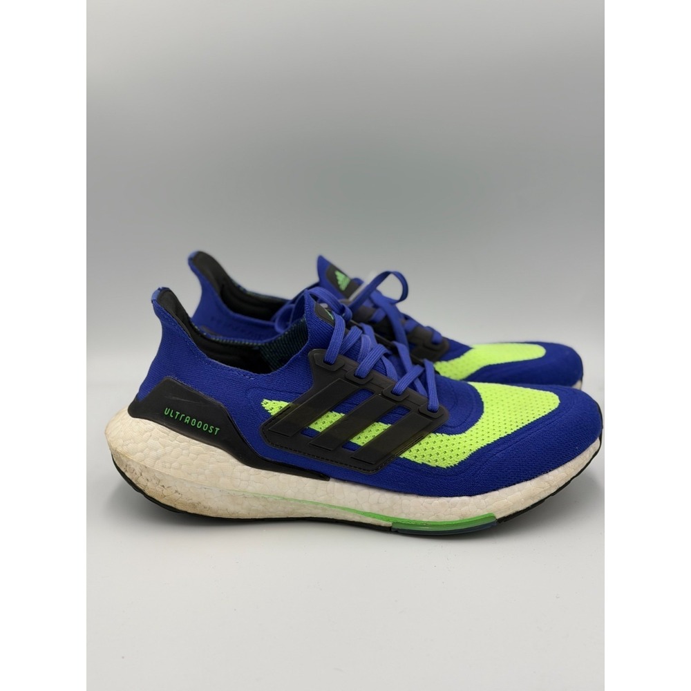 Adidas Mens Sonic Ink Screaming Green UltraBoost 21 Running Shoes S23873 9.5